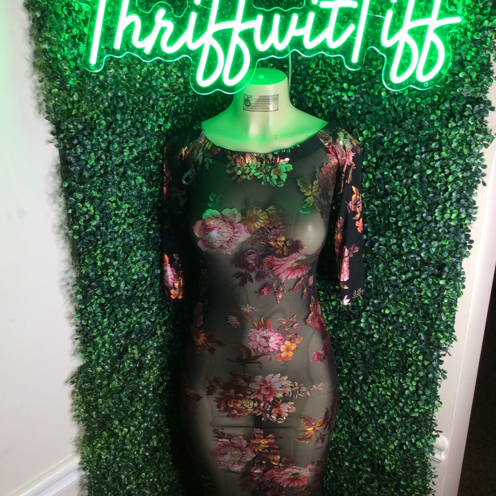Women’s flower sheer dress